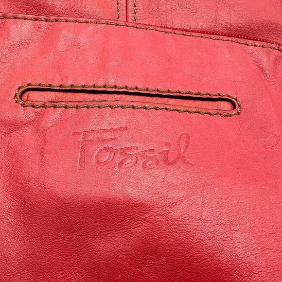 Fossil Hanover Coral Crossbody/Shoulder Flap Bag Orange/Pink Leather ZB2869 - Picture 4 of 14